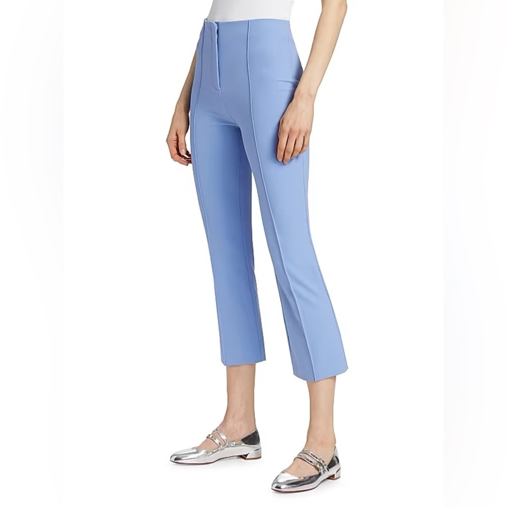Veronica Beard Jaya Pintuck Crop Pants in Sky Blue, size 10